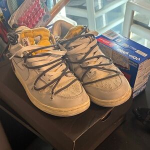 Nike Off-White and Yellow Sneakers